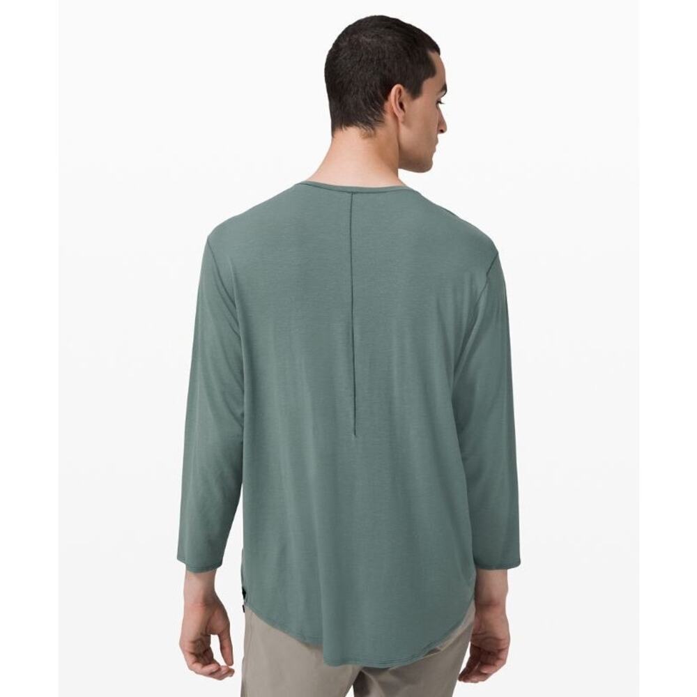 lululemon lab Sarala 3/4 Tee Harbor Green Mens Size Large - Picture 2 of 10